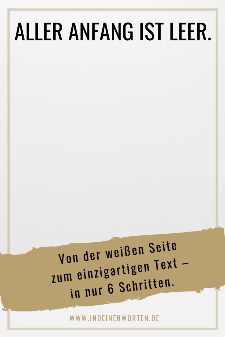 Schreibe einen einzigartigen Text – in nur 6 Schritten. In diesem Blogartikel erhältst Du eine Anleitung, die alle wichtigen Schritte beschreibt, z.B. recherchieren, den roten Faden und einen Titel finden, gliedern und lektorieren (lassen). Tschüss Schreibblockade! #indeinenworten