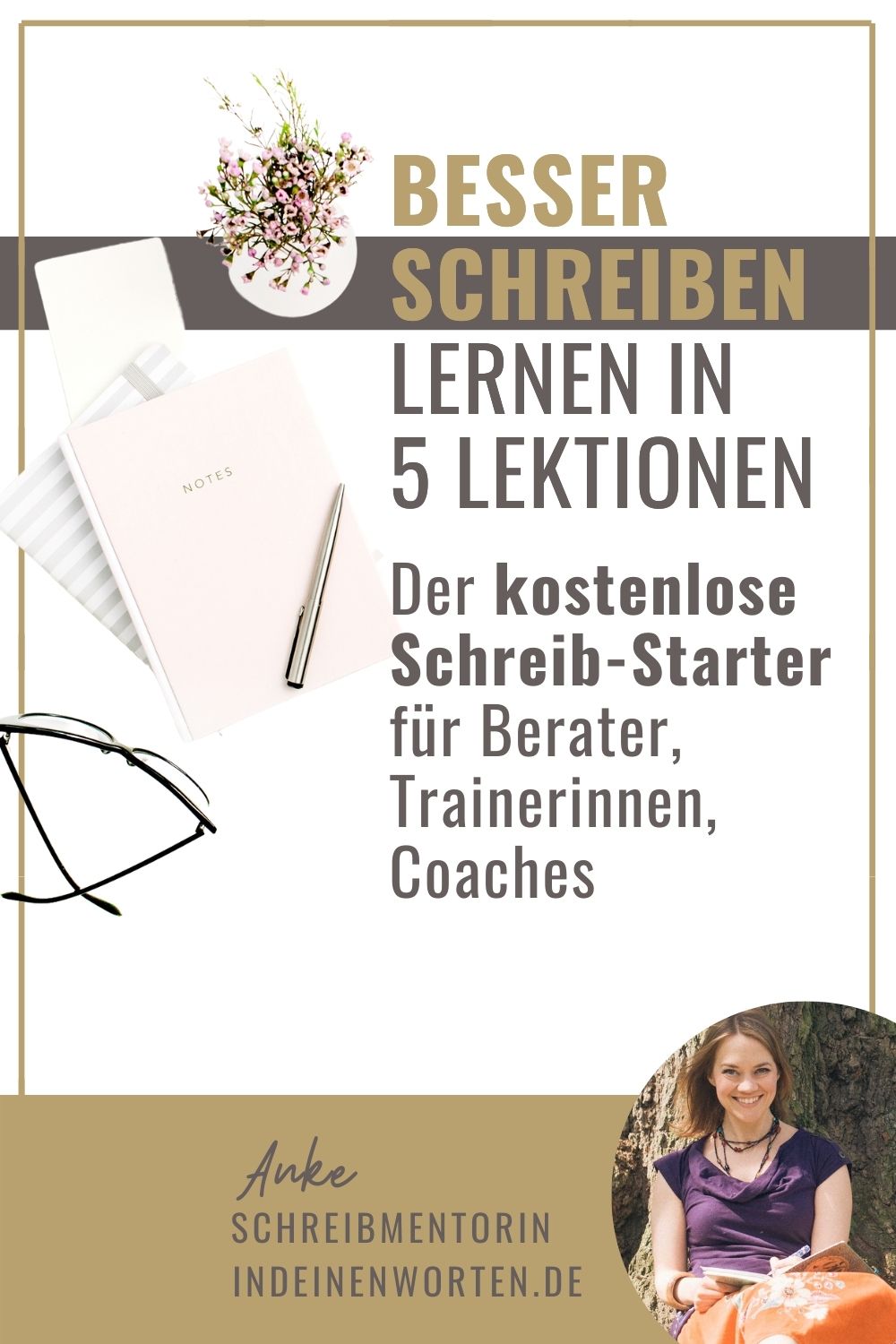 Der kostenlose Schreibkurs für Berater*innen, Trainer*innen und Coaches: Melde Dich jetzt an. Du lernst, wie Du Texte mit Persönlichkeit für Dein Business schreibst, z. B. Blog-Artikel, Newsletter, Texte für Deine Website oder auch Dein eigenes Buch. Wenn Du weißt, worauf es beim Schreiben ankommt, verbessert sich Dein Schreibstil. Du schreibst strukturierter, professioneller, produktiver und, ganz wichtig: mit Freude. Hol Dir jetzt Dein Ticket to Write. #indeinenworten