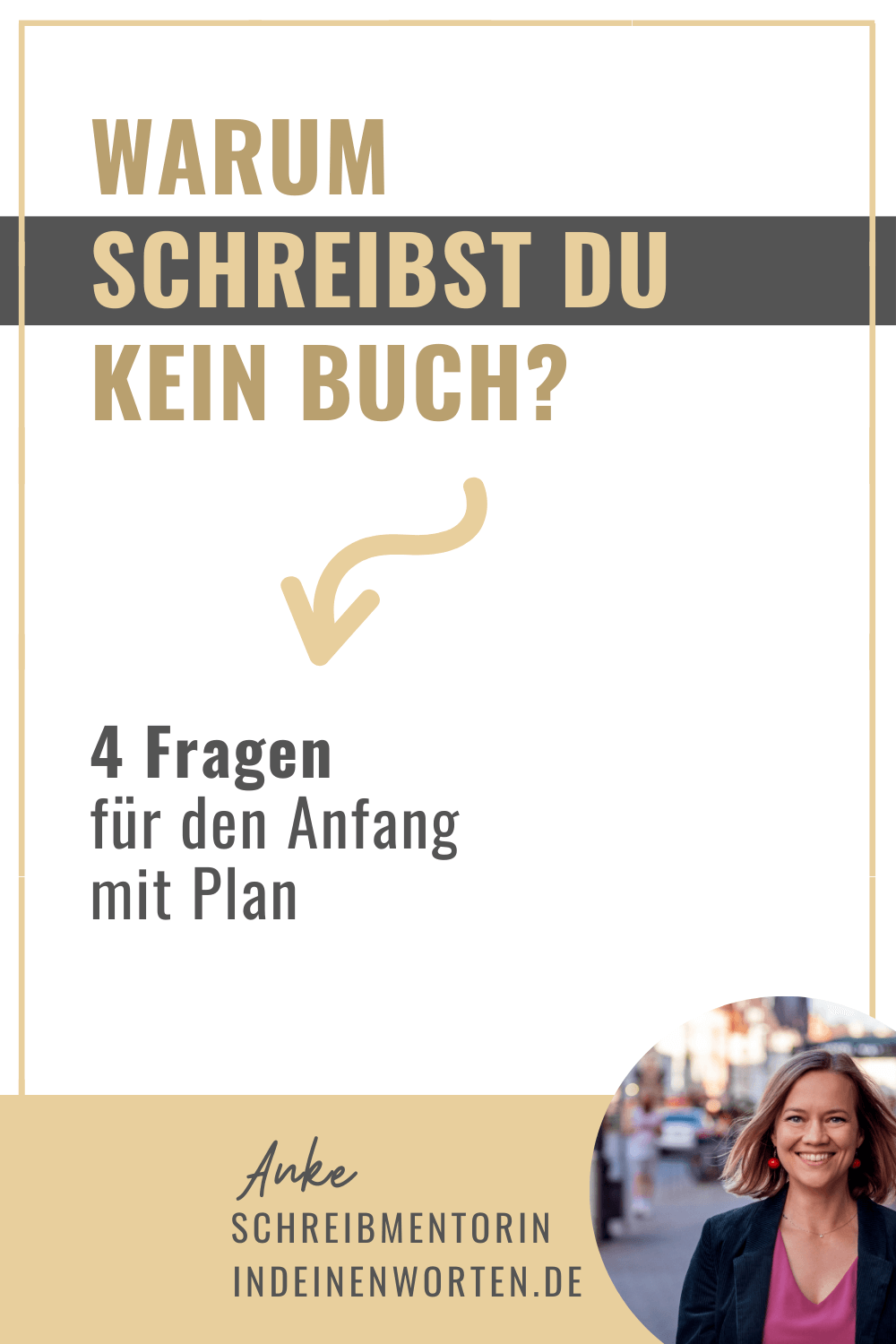 Warum schreibst Du kein Buch? 4 Fragen für den Anfang mit Plan 1 Mit Plan zum eigenen Buch: Fang mit diesen 4 Fragen an – statt einfach loszuschreiben. So kann der Traum vom Buch wahr werden. #indeinenworten